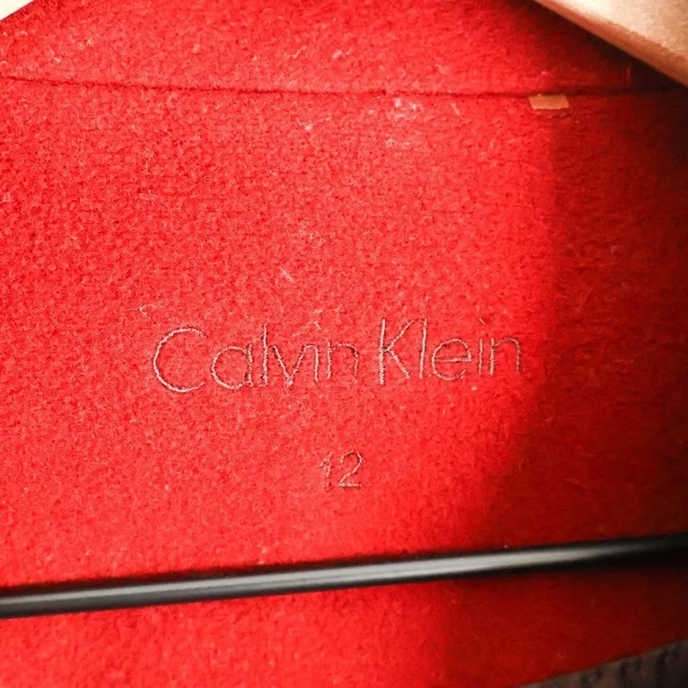 Bright red Calvin Klein women's wool double-breasted peacoat size 12 - Picture 5 of 6